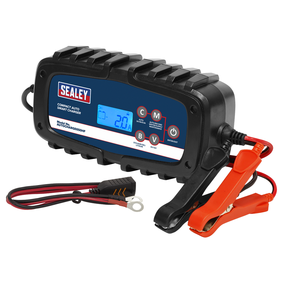 Sealey AUTOCHARGE650HF Compact Auto Smart Charger & Maintainer 6.5A 6/12V