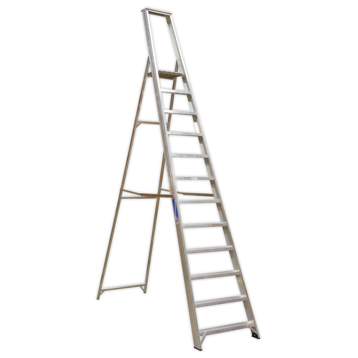Sealey AXL12 12-Tread Industrial Aluminium Step Ladder - BS 2037/1