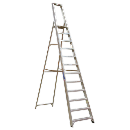 Sealey AXL12 12-Tread Industrial Aluminium Step Ladder - BS 2037/1