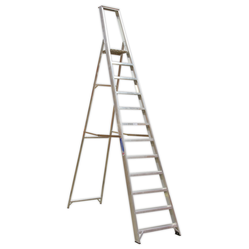 Sealey AXL12 12-Tread Industrial Aluminium Step Ladder - BS 2037/1