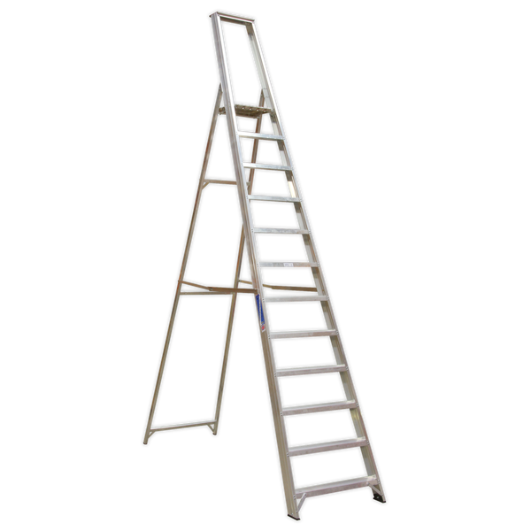 Sealey AXL12 12-Tread Industrial Aluminium Step Ladder - BS 2037/1
