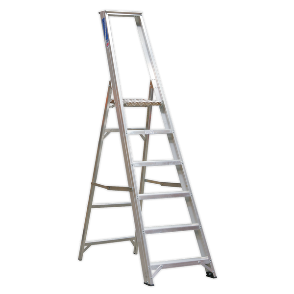 Sealey AXL6 6-Tread Industrial Aluminium Step Ladder - BS 2037/1