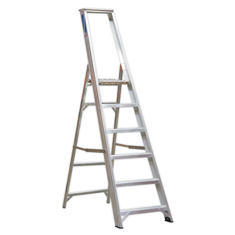 Sealey AXL6 6-Tread Industrial Aluminium Step Ladder - BS 2037/1