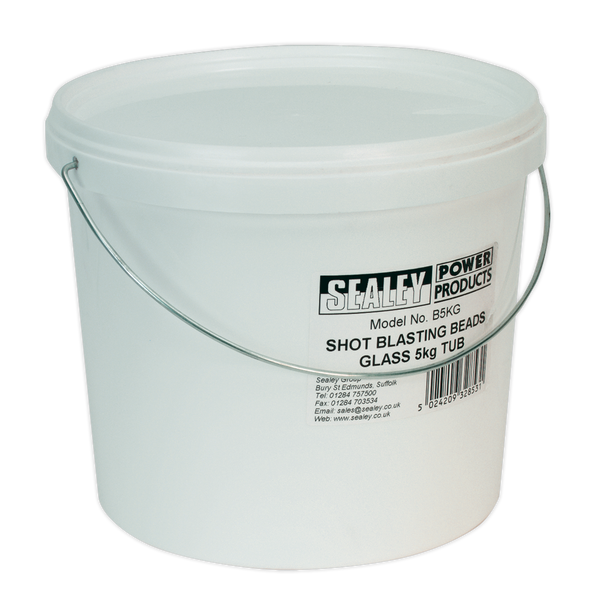 Sealey B5KG 5kg Tub Shot Blasting Beads - Glass