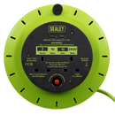 Sealey BCR10G Cassette Type Cable Reel Green with Thermal Trip 2 x 230V and 2 x USB 10m