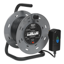 Sealey BCR25RCD 25m Cable Reel with Thermal Trip & RCD Plug 4 x 230V