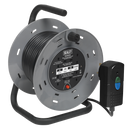 Sealey BCR25RCD 25m Cable Reel with Thermal Trip & RCD Plug 4 x 230V