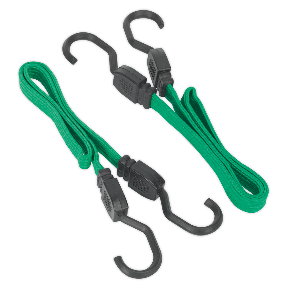 Sealey BCS16 2pc 610mm Flat Bungee Cord Set