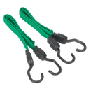 Sealey BCS16 2pc 610mm Flat Bungee Cord Set