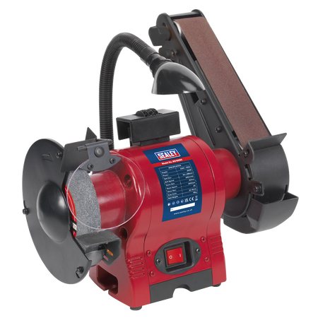 Sealey BG150BS 150mm Bench Grinder with 50mm Belt Sander & Work Light 250W
