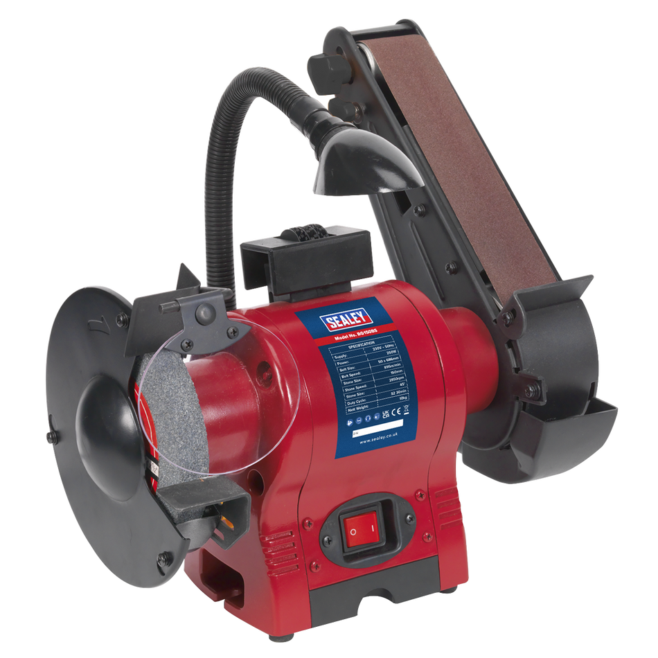 Sealey BG150BS 150mm Bench Grinder with 50mm Belt Sander & Work Light 250W