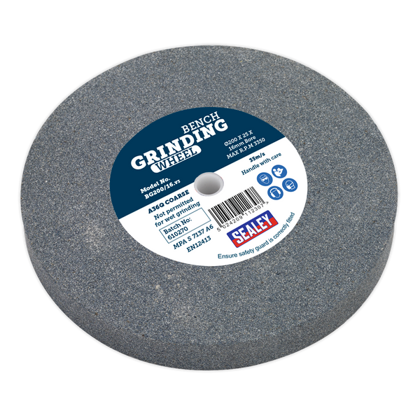 Sealey BG200/16 200 x 25mm Grinding Stone 16mm Bore A36Q Coarse