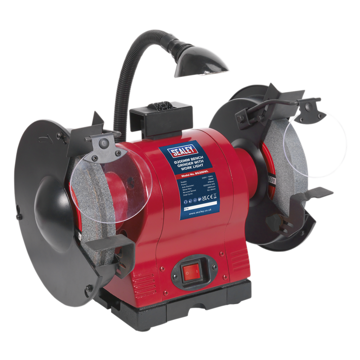 Sealey BG200WL 200mm Bench Grinder with Work Light 550W/230V