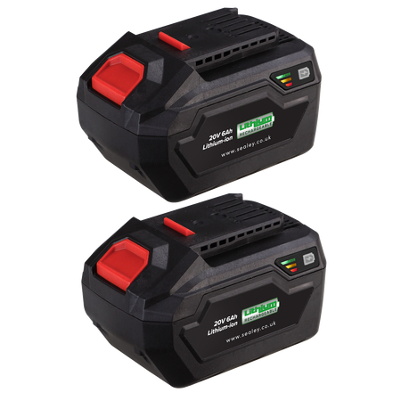 Sealey BK06 20V 6Ah Lithium-ion Power Tool Battery Pack Kit for SV20 Series