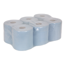 Sealey BLU150 150m Blue Embossed 2-Ply Paper Roll - Pack of 6