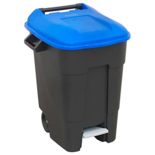 Sealey BM100PB 100L Refuse/Wheelie Bin with Foot Pedal - Blue