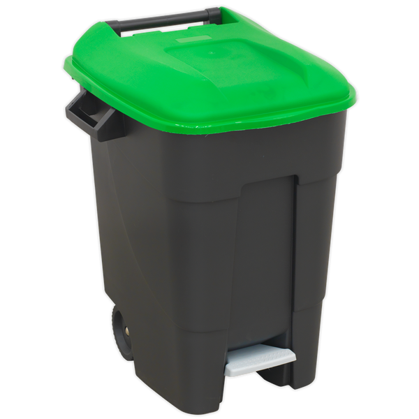 Sealey BM100PG 100L Refuse/Wheelie Bin with Foot Pedal - Green