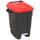 Sealey BM100PR 100L Refuse/Wheelie Bin with Foot Pedal - Red