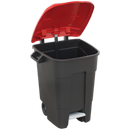 Sealey BM100PR 100L Refuse/Wheelie Bin with Foot Pedal - Red
