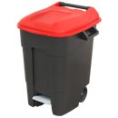 Sealey BM100PR 100L Refuse/Wheelie Bin with Foot Pedal - Red