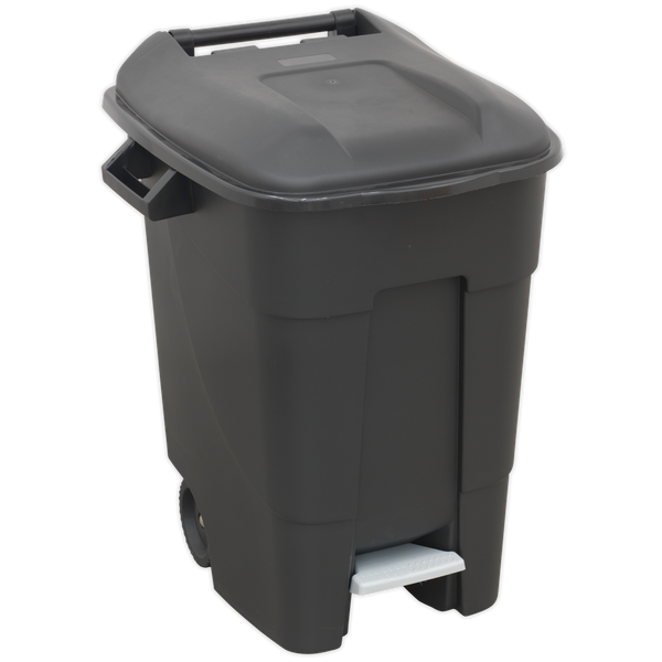 Sealey BM100P 100L Refuse/Wheelie Bin with Foot Pedal - Black
