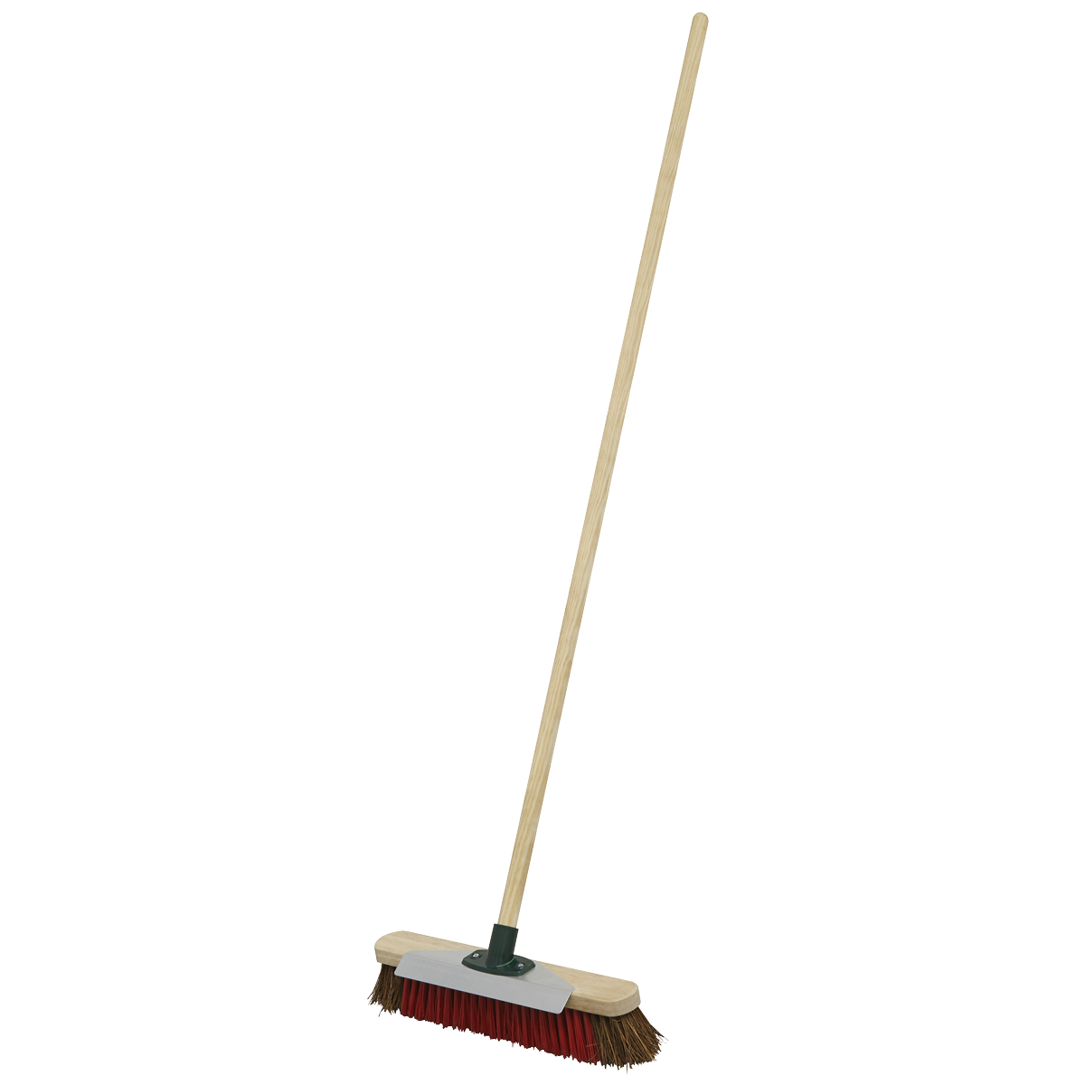 Sealey BM16SC 16"(405mm) Heavy-Duty Stiff/Hard Bristle Broom with Scraper