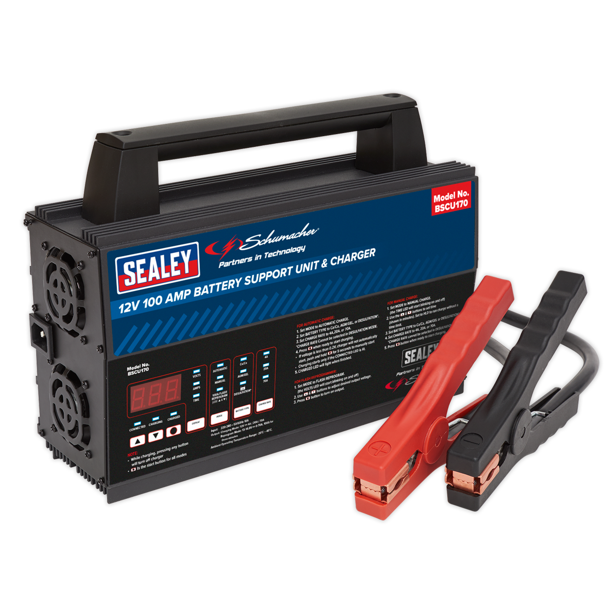 Sealey BSCU170 Schumacherâ€šÃ Ã¶âˆšÃ¡Â¬Â¨âˆšÃœ 100A 12V Battery Support Unit & Charger