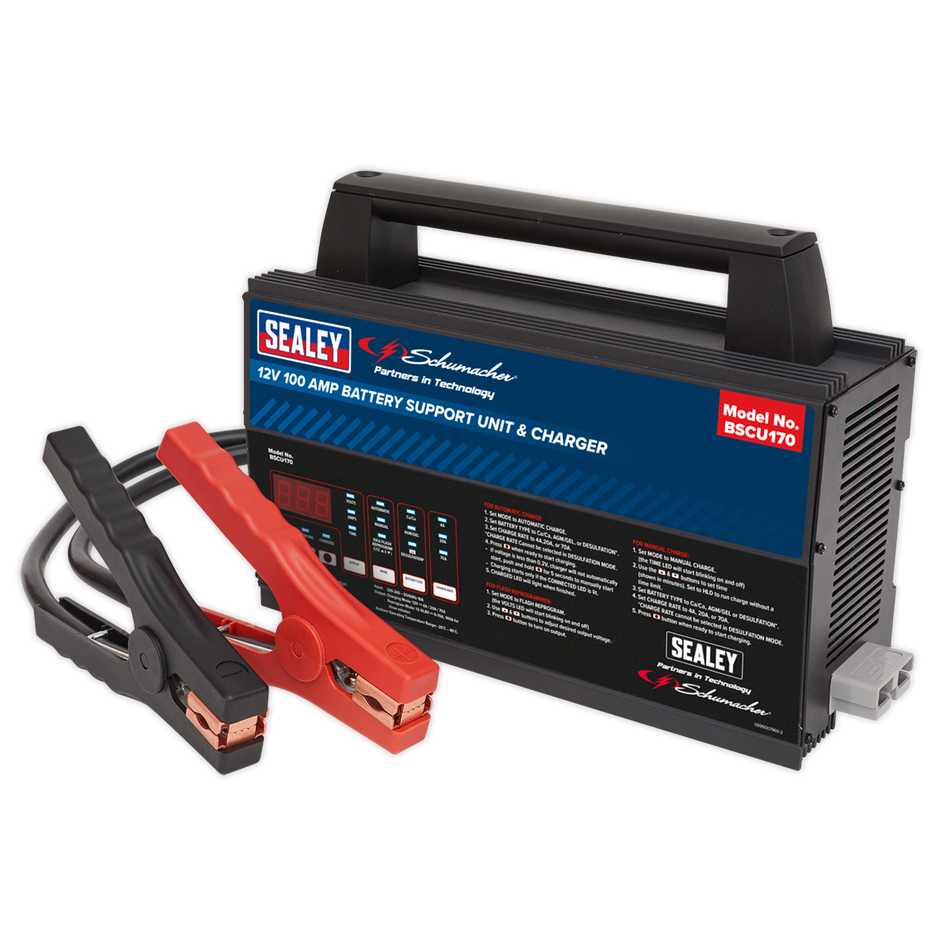 Sealey BSCU170 Schumacher‚àö√á¬¨√Ü 100A 12V Battery Support Unit & Charger