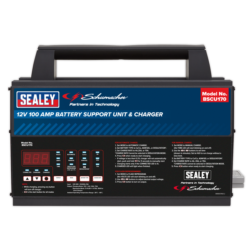 Sealey BSCU170 Schumacher√Ç¬Æ 100A 12V Battery Support Unit & Charger