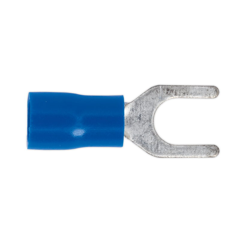 Sealey BT14 Ø5.3mm (2BA) Blue Easy-Entry Fork Terminal - Pack of 100