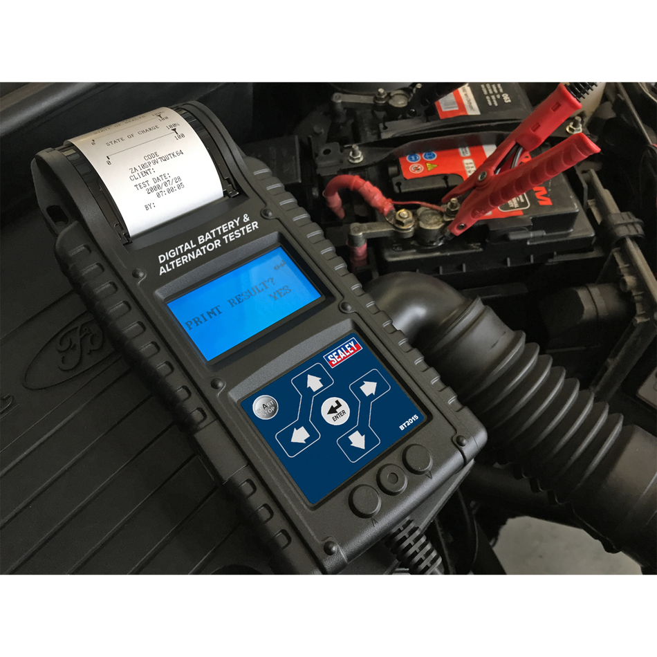 Sealey BT2015 6/12/24V Digital Start/Stop Battery & Alternator Tester with Printer