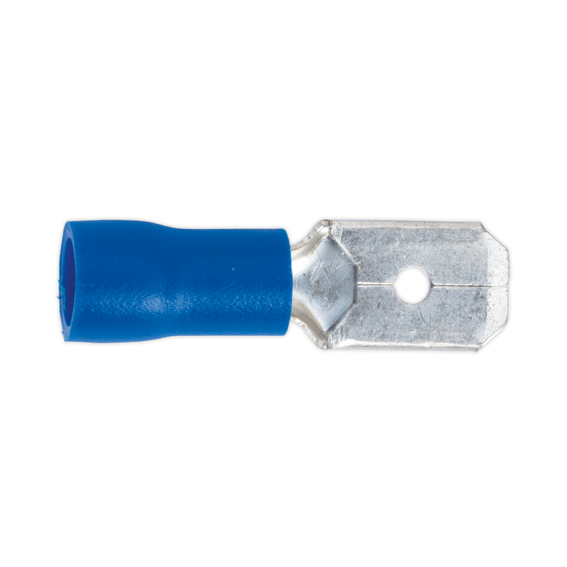 Sealey BT21 6.3mm Blue Push-On Male Terminal - Pack of 100