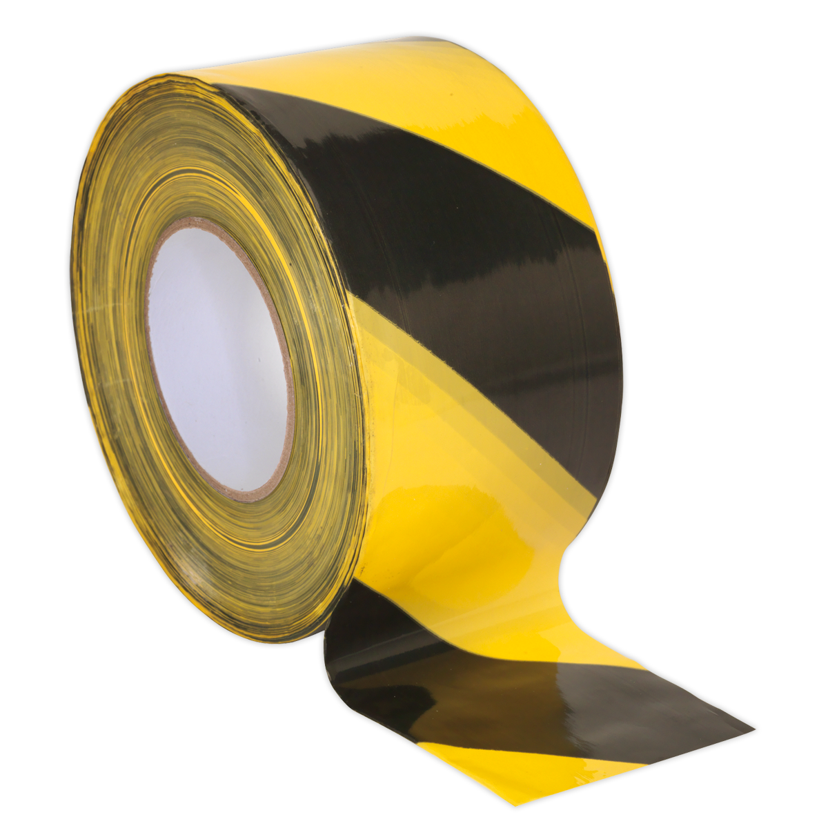 Sealey BTBY 80mm x 100m Black/Yellow Non-Adhesive Hazard Warning Barrier Tape