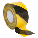 Sealey BTBY 80mm x 100m Black/Yellow Non-Adhesive Hazard Warning Barrier Tape