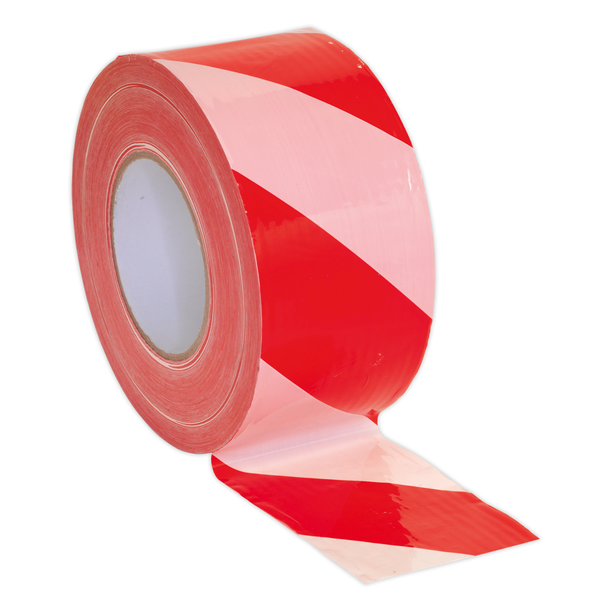 Sealey BTRW 80mm x 100m Red/White Non-Adhesive Hazard Warning Barrier Tape