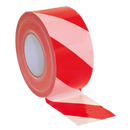 Sealey BTRW 80mm x 100m Red/White Non-Adhesive Hazard Warning Barrier Tape