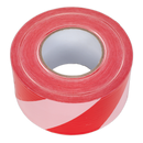 Sealey BTRW 80mm x 100m Red/White Non-Adhesive Hazard Warning Barrier Tape