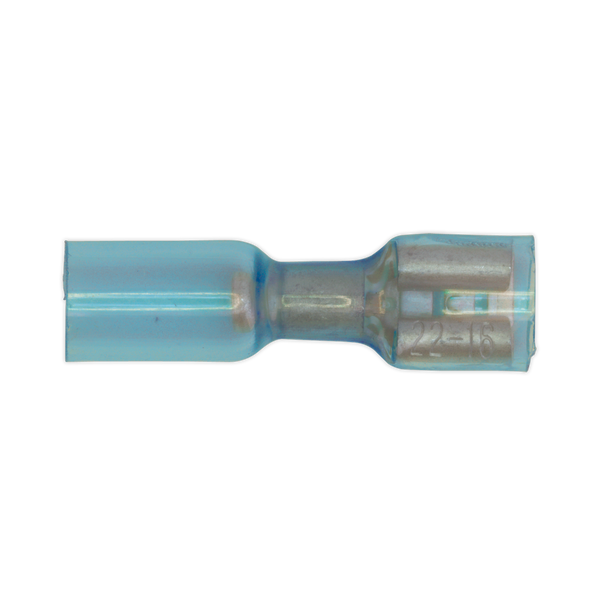 Sealey BTSPF25 6.4mm Blue Female Push-On Heat Shrink Terminal - Pack of 25