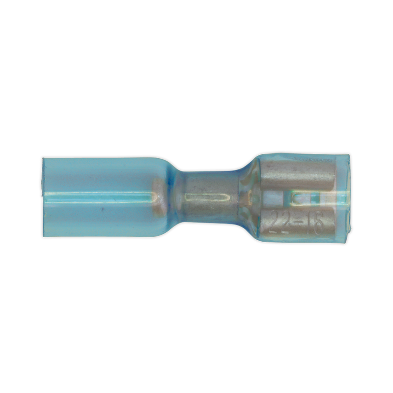 Sealey BTSPF25 6.4mm Blue Female Push-On Heat Shrink Terminal - Pack of 25
