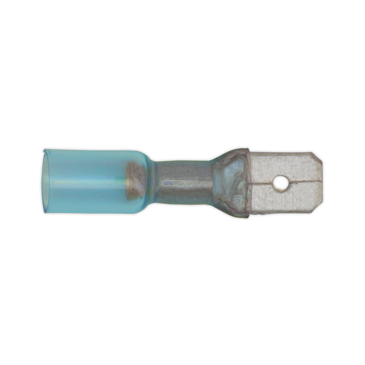 Sealey BTSPM25 6.3mm Blue Male Push-On Heat Shrink Terminal - Pack of 25