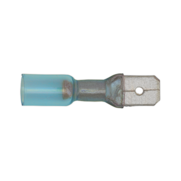 Sealey BTSPM25 6.3mm Blue Male Push-On Heat Shrink Terminal - Pack of 25