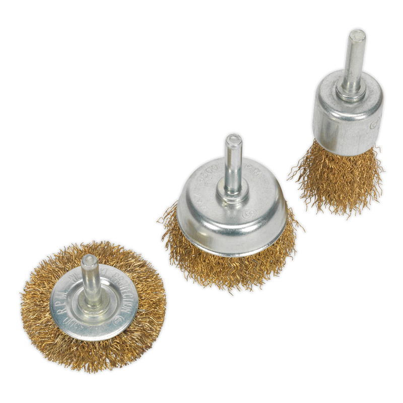 Sealey BWBS03 3pc Wire Brush Set