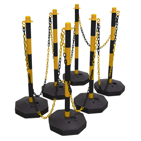 Sealey BYSBKIT 25m Black/Yellow Post & Chain Kit