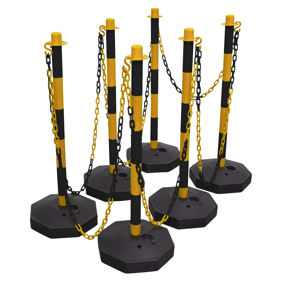 Sealey BYSBKIT 25m Black/Yellow Post & Chain Kit