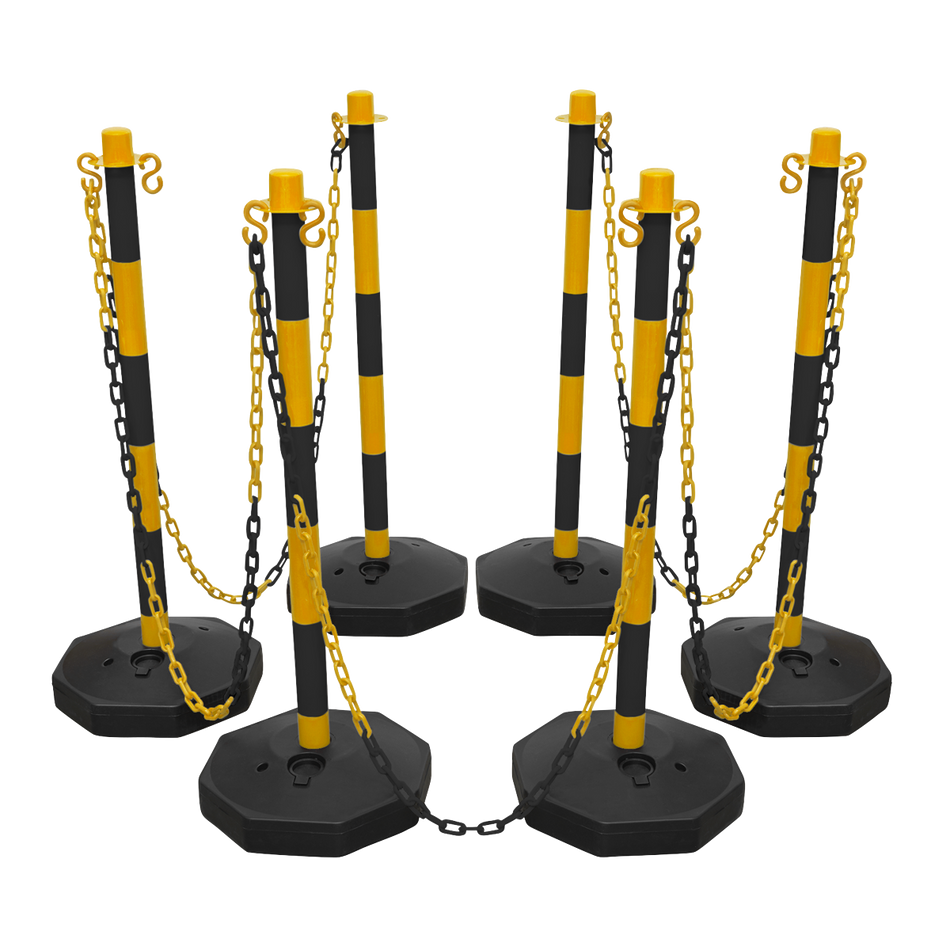 Sealey BYSBKIT 25m Black/Yellow Post & Chain Kit