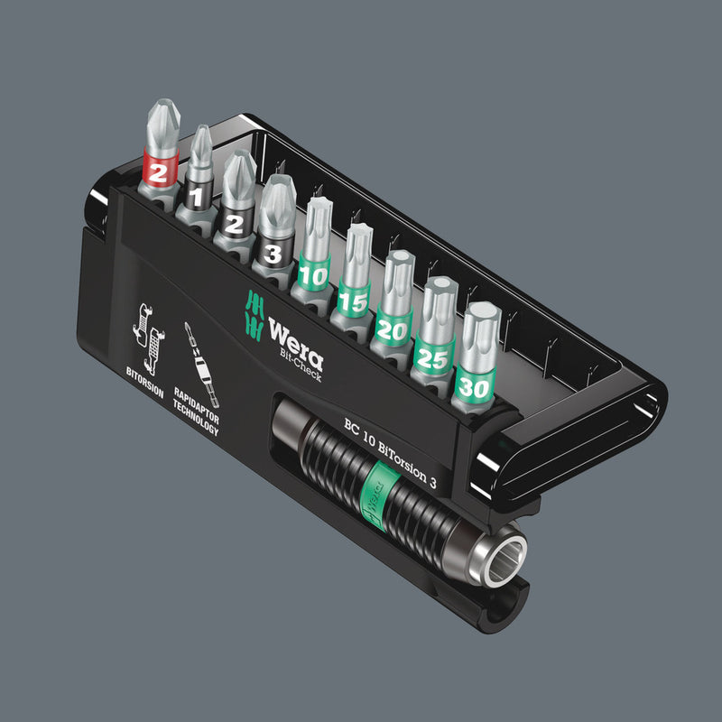 Wera 05073418001 Bit-Check 10 BiTorsion 3 SB, 10 pieces