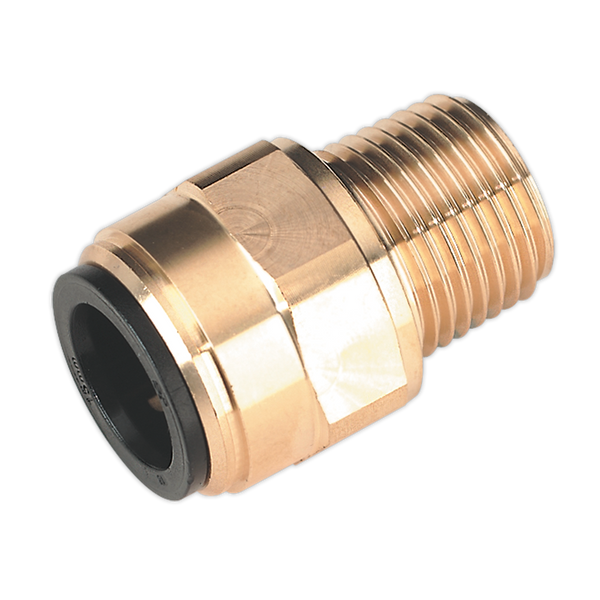 Sealey CAS15BSA 15mm x 1/2"BSPT Brass Straight Adaptor