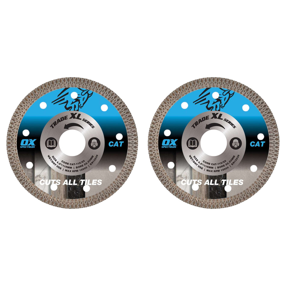 OX Tools CAT-115/22 2 Pack Tile Diamond Blade