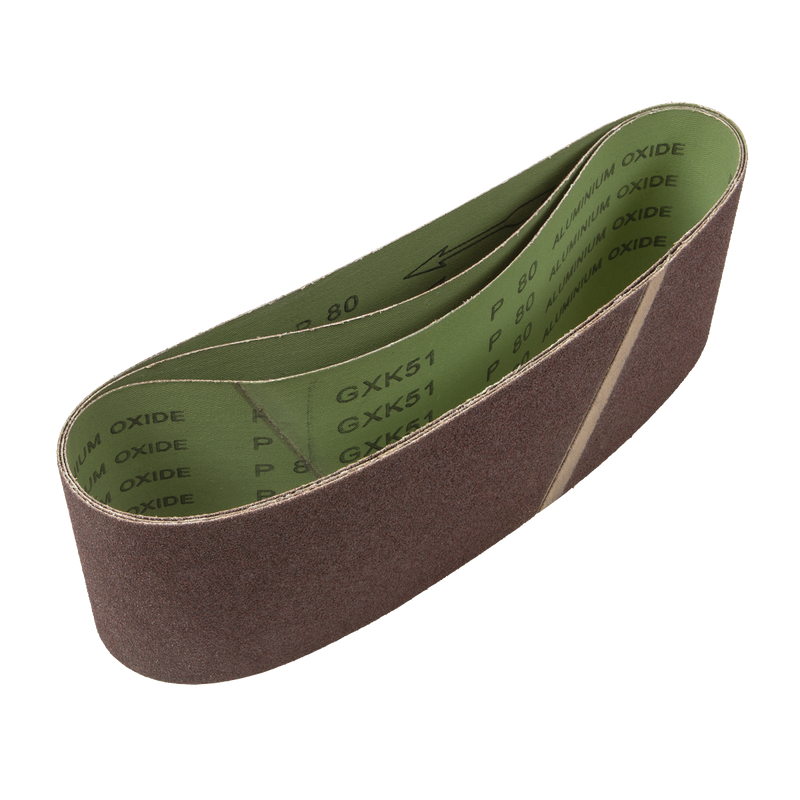 Sealey CB16180/3 100 x 610mm Sanding Belt 80Grit - Pack of 3