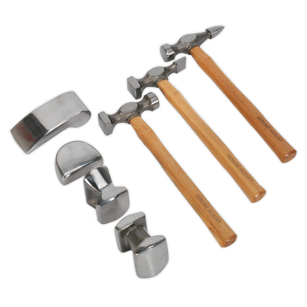 Sealey CB507 7pc Drop-Forged Panel Beating Set with Hickory Shafts